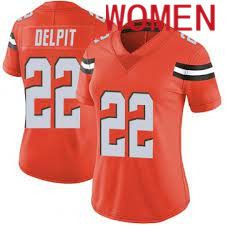 Women Cleveland Browns #22 Grant Delpit Nike Orange Game NFL Jersey->women nfl jersey->Women Jersey